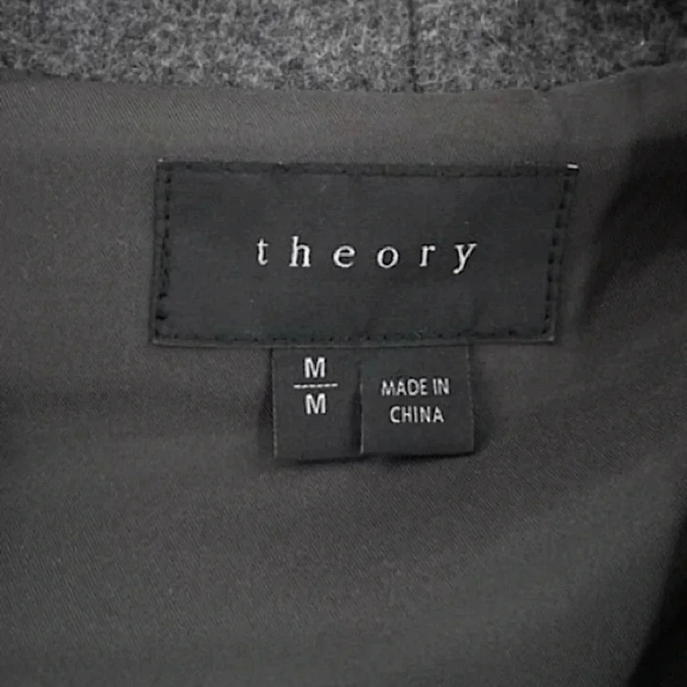 Theory Laura Leather Wool Cashmere Jacket Coat Size Medium - Picture 11 of 14